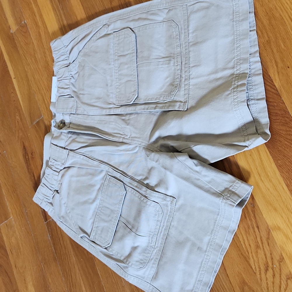 Side Elastic Cargo Pants - Beige